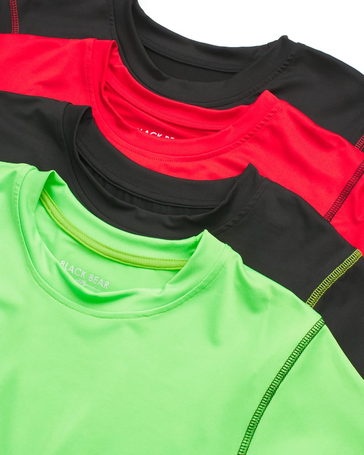 Boys Active Shirt - 4 Pack Athletic Performance Dry Fit Youth Shirt for Boys - Short Sleeve Kids Tshirts